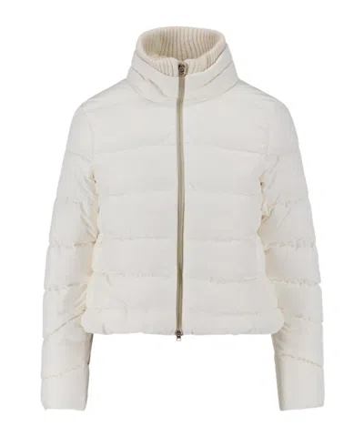 Herno Quilted High-neck Jacket In White
