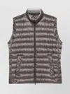 Herno Quilted High Neck Sleeveless Vest With Side Pockets In Gray