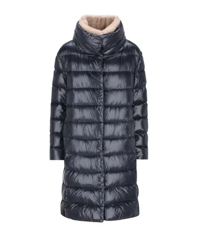 Herno Quilted High-neck Down Jacket In Blue