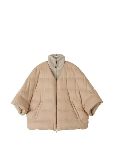 Herno Quilted High-neck Jacket In Neutral