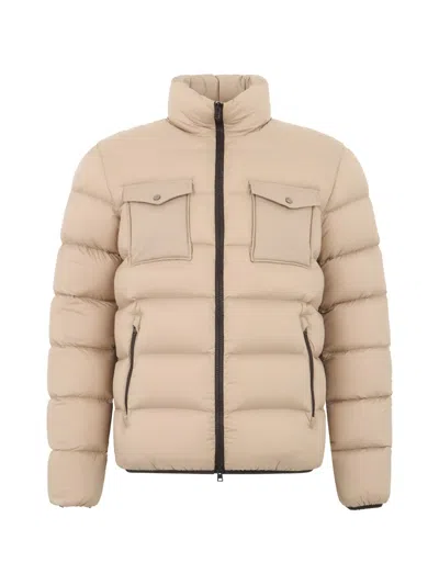 Herno Quilted High-neck Jacket In Neutral