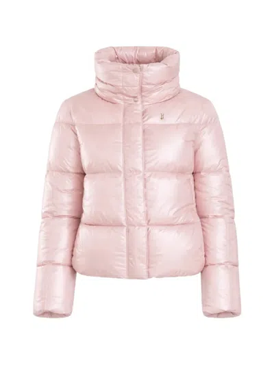 Herno Kids' Quilted High-neck Jacket In Pink
