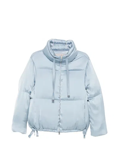 Herno Quilted High-neck Zip-up Jacket In Blue