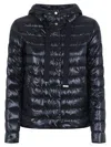 Herno Quilted Hooded Black Jacket With Shine In Black