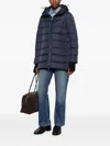 Herno A-shape Midi Down Jacket In Blue