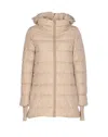 Herno Quilted Hooded Coat In Neutral