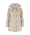 Herno Quilted Hooded Coat In Nude