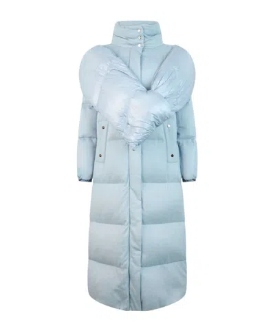Herno Quilted Hooded Down Coat In Blue