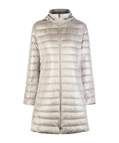Herno Quilted Hooded Down Jacket In Neutral