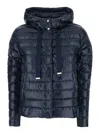 Herno Quilted Hooded Down Jacket In Blue