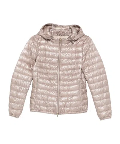 Herno Quilted Hooded Down Jacket In Neutral
