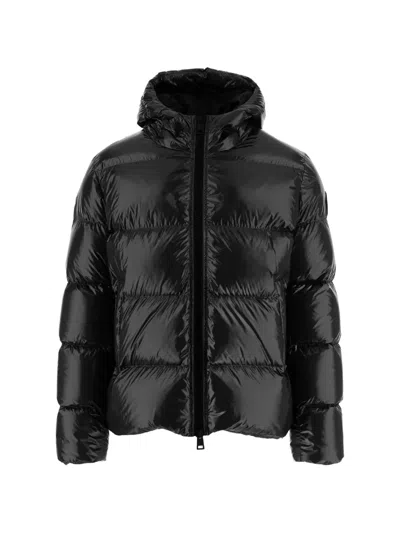 Herno Quilted Hooded Down Jacket In Black