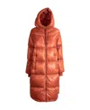 Herno Quilted Hooded Drawstring Down Coat In Red