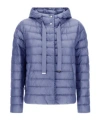 Herno Quilted Hooded Drawstring Puffer Jacket In Blue