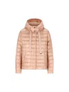 Herno Quilted Hooded Drawstring Puffer Jacket In Rosa Chiaro