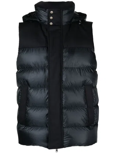 Herno Quilted Hooded Gilet In Blue