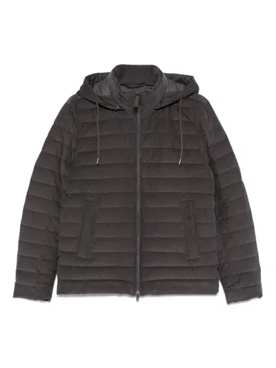 Herno Quilted Hooded Jacket In Black