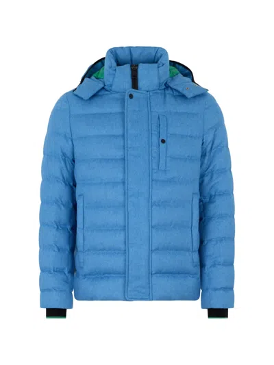 Herno Quilted Hooded Jacket In Blue