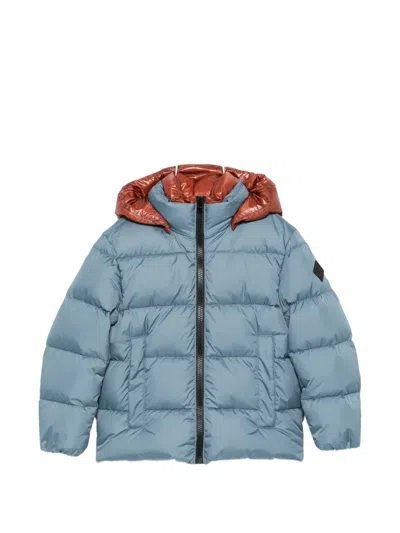 Herno Kids' Quilted Hooded Jacket In Blue