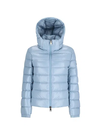 Herno Quilted Hooded Jacket In Blue
