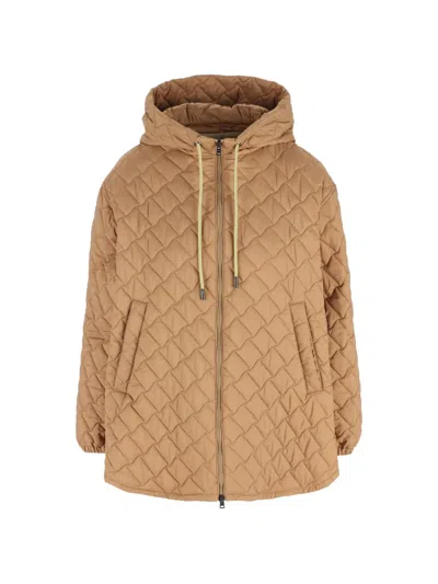 Herno A-shape Down Jacket In Quilting Ecoage In Brown