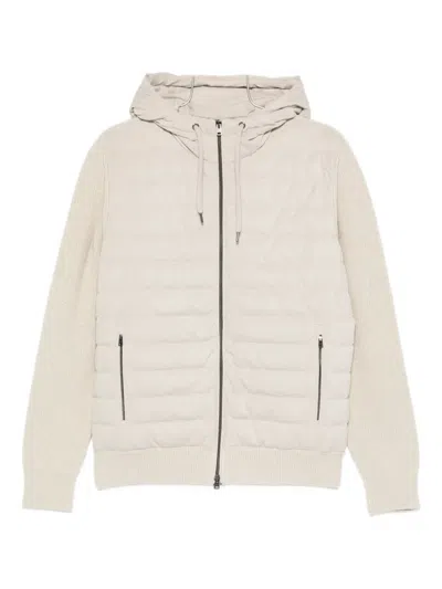 Herno Quilted Hooded Jacket In Neutral