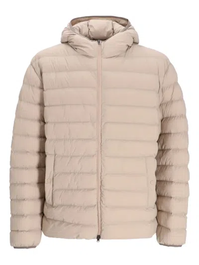 Herno Quilted Hooded Jacket In Neutral