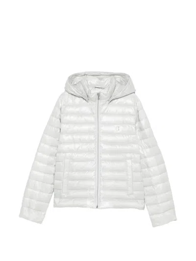Herno Kids' Quilted Hooded Jacket In White