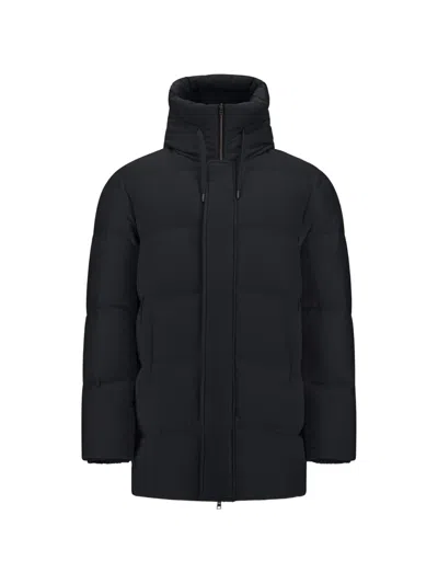 Herno Quilted Hooded Padded Coat In Black