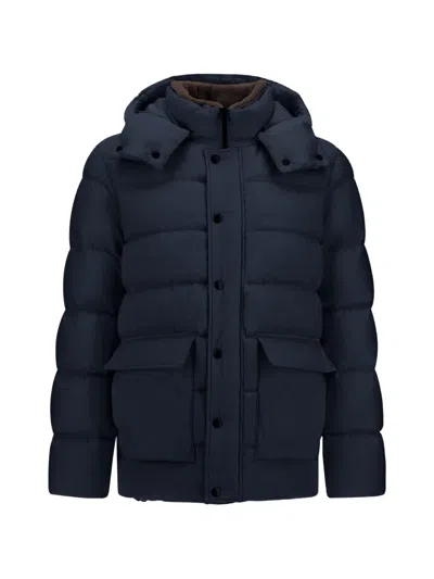 Herno Quilted Hooded Parka In Blue