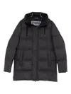 Herno Quilted Hooded Puffer Jacket In Gray