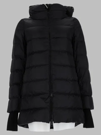 Herno Quilted Puffer Jacket With High Collar And Ribbed Cuffs In Black