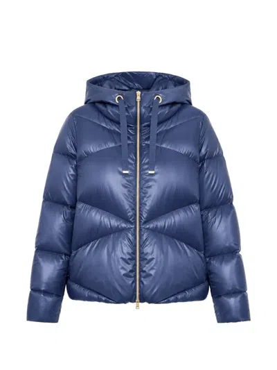 Herno Quilted Hooded Puffer Jacket In Blue