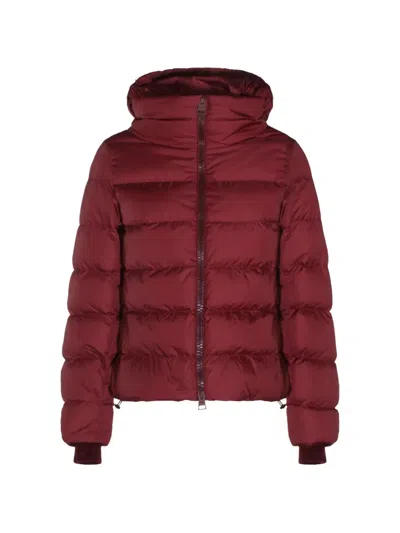 Herno Quilted Hooded Puffer Jacket In Burgundy