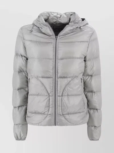 Herno Quilted Hooded Puffer Jacket With Water-repellent Fabric In Gray
