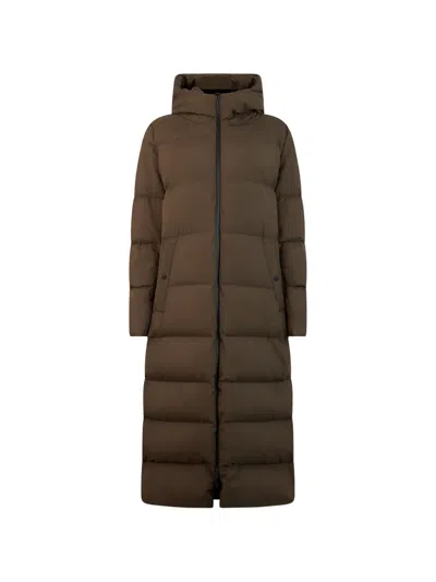 Herno Quilted Hooded Puffer Jackets In Brown