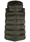 Herno Quilted Hooded Shell And Faux Fur Gilet In Gray