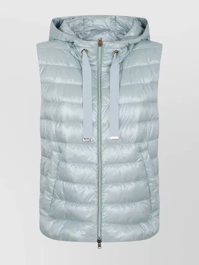 Herno Water-resistant Ultrathin Gilet Featuring Double-zip Closure In Blue