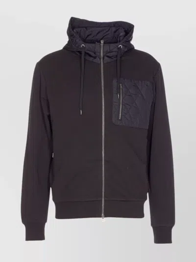 HERNO QUILTED HOODIE WITH DRAWSTRING AND LONG SLEEVES