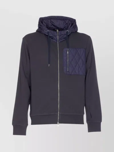 HERNO QUILTED HOODIE WITH DRAWSTRING AND LONG SLEEVES