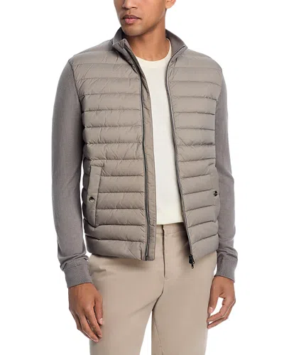 Herno Quilted Hybrid Wool, Silk & Nylon Jacket In Gray