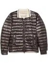 Herno Quilted Brown Down Coat With High Collar In Black