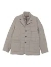 Herno Quilted Wool Jacket With Classic Collarfit In Gray