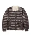 Herno Quilted Brown Down Coat With High Collar In Black