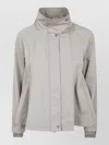 Herno Cotton Gabardine Cape With Water-repellent Finish And Taffeta Details In Gray