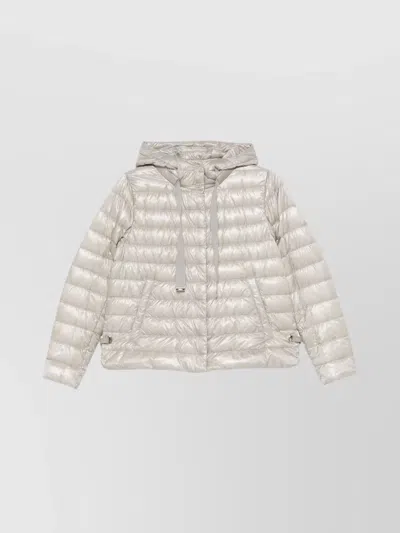 Herno Quilted Jacket With Hood And Pockets In Grey