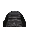 Herno Quilted Knitted Panelled Beanie In Black