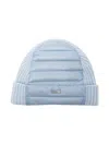 Herno Quilted Knitted Panelled Beanie In Blue
