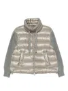 Herno Quilted Knitted-sleeve Jacket In Green