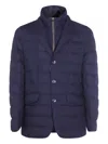 Herno La Giacca Water Resistant Down Blazer With Removable Bib In Blue